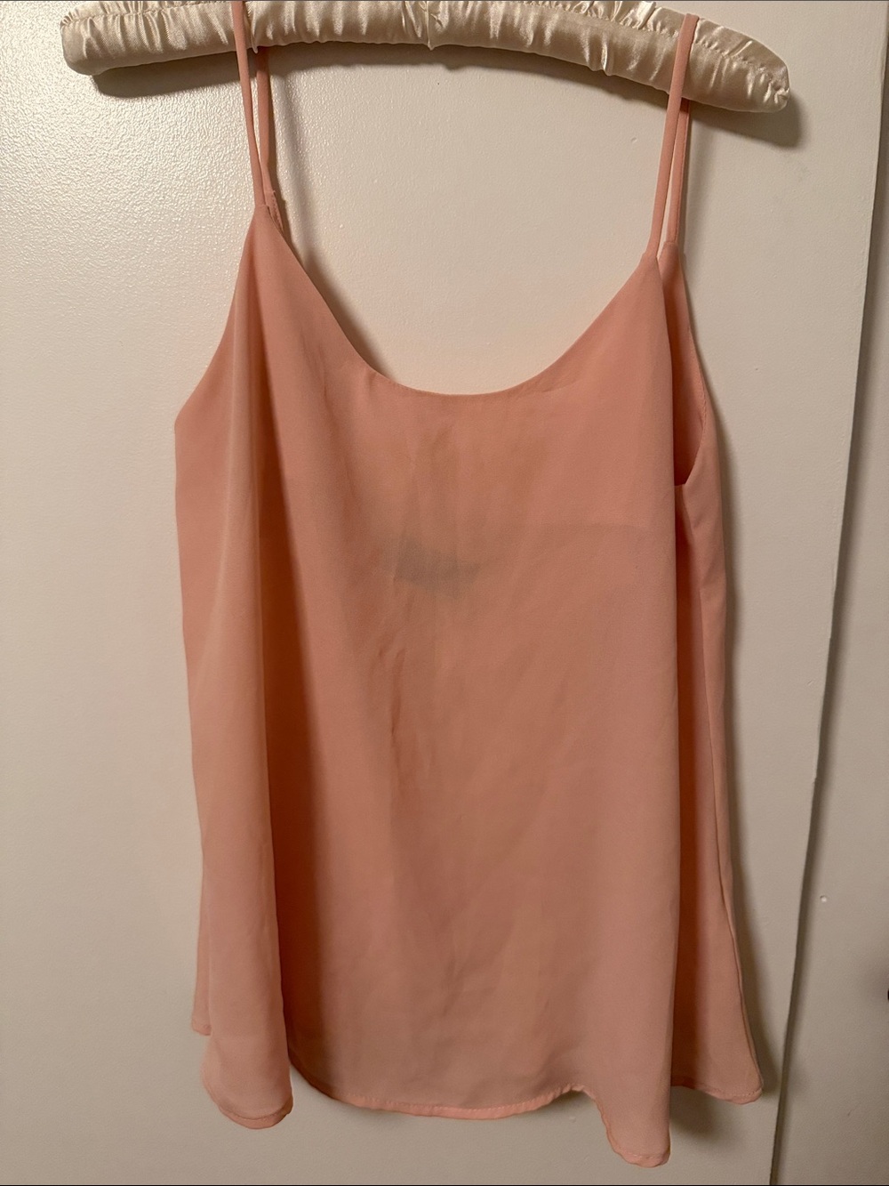 Light Peach Spaghetti-Strap Chiffon Cami